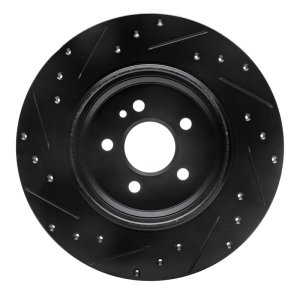 Mercedes-Benz ML500 Brake Rotor (1) - Rear Right - R1 Concepts - Drilled & Slotted - Black - `00-`05